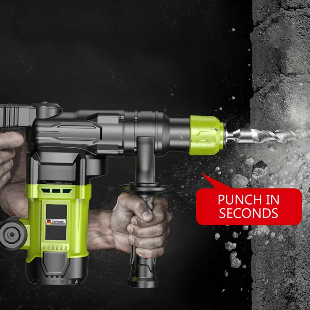 

Concrete Percussion Drill, Electric Hammer, Electric Drill, Concrete Industrial High-power Electric Pick with drill bits