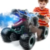 2.4GHz Dinosaur Remote Control Car Toys for Kids Boys 4-7 5-7 8-12, RC Dinosaur Car Toys with Light, Sound, Spray, Indoor Outdoo 1