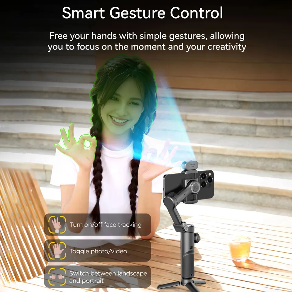 AOCHUAN iPhone ジンバル、AI トラッキング センサー付きスマホ用 Amazon.co.jp: AOCHUAN iPhone用ジンバルスタビライザー、Vlog録画用AI