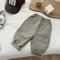 Autumn Newborn Baby Korean Version Of Children's Cotton Casual Pants Spring And Autumn Solid Color Pants Wear Baby Spring 4