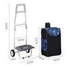 Folding Shopping Cart Free Installation Grocery Portable Stainless Steel Trolley Waterproof Fabric Storage Bag 13cm Wheels Cart 6