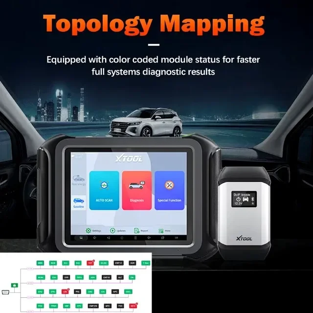 XTOOL D9EV D9 EV 자동차 진단 도구 / 배터리 팩 감지 활성 테스트 토폴로지 매핑 기능이 있는 BYD 에너지 차량용