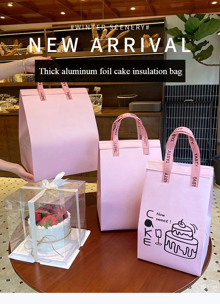 10pcs Disposable Aluminum Foil Insulated Cake Bags – Handheld Takeaway Packaging for 4/... - SKU IFB01644 - UGI Packaging