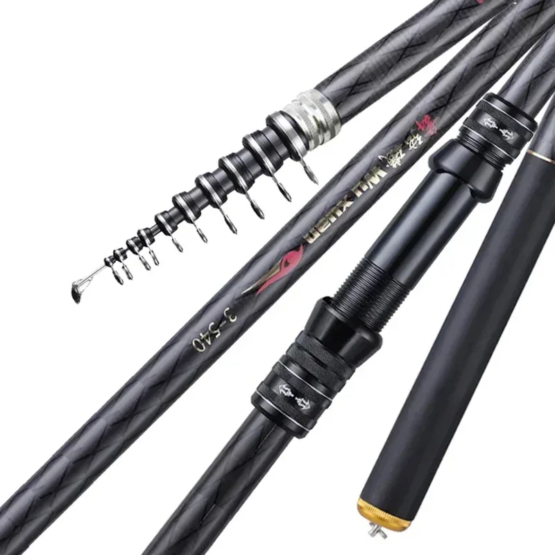 Fishing Rod 2.7M 3.6M 4.5M 5.4M 6.3M Carbon Telescopic Rock Fishing Rod