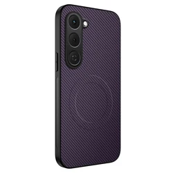 Luxury Carbon Fiber Business Phone Case - Magnetic Armor Shockproof Cover for Spark 40C (Purple)