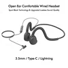 Open Ear Air Conduction Headphones 3.5mm Wired Stereo Not in Ear Music Headset Ultra Light with Microphone for IOS Andriod Phone 1