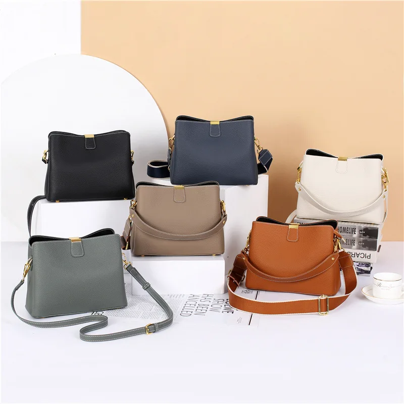 Women's Tote Real Cow Leather Bag Female New Luxury Handbag Lady Fashion Casual Shoulder Bag Crossbody Messenger for Woman