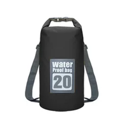 Versatile Outdoor Waterproof Dry Bag for Adventure Sports and Travel (Black 20L)