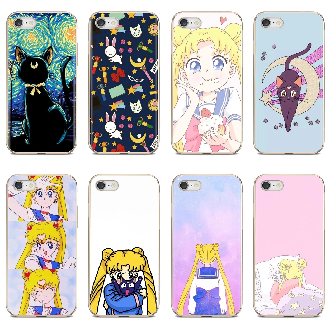 For Huawei P50 P30 P40 P20 P8 P9 P10 Lite Pro 2016 2017 P Smart Plus 2019 Soft TPU Cover Pink Japanese Anime Kawaii Sailor Moon |