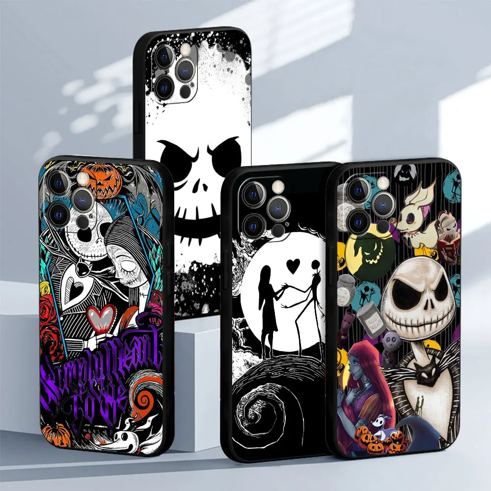 Custodia Jack Skellington Per Apple Iphone 13 11 Pro Max 14 12 Mini 7 8 Plus Se X Xs Xr 6 6S 5 5S Tpu Black Funda Cover Per Cellulare