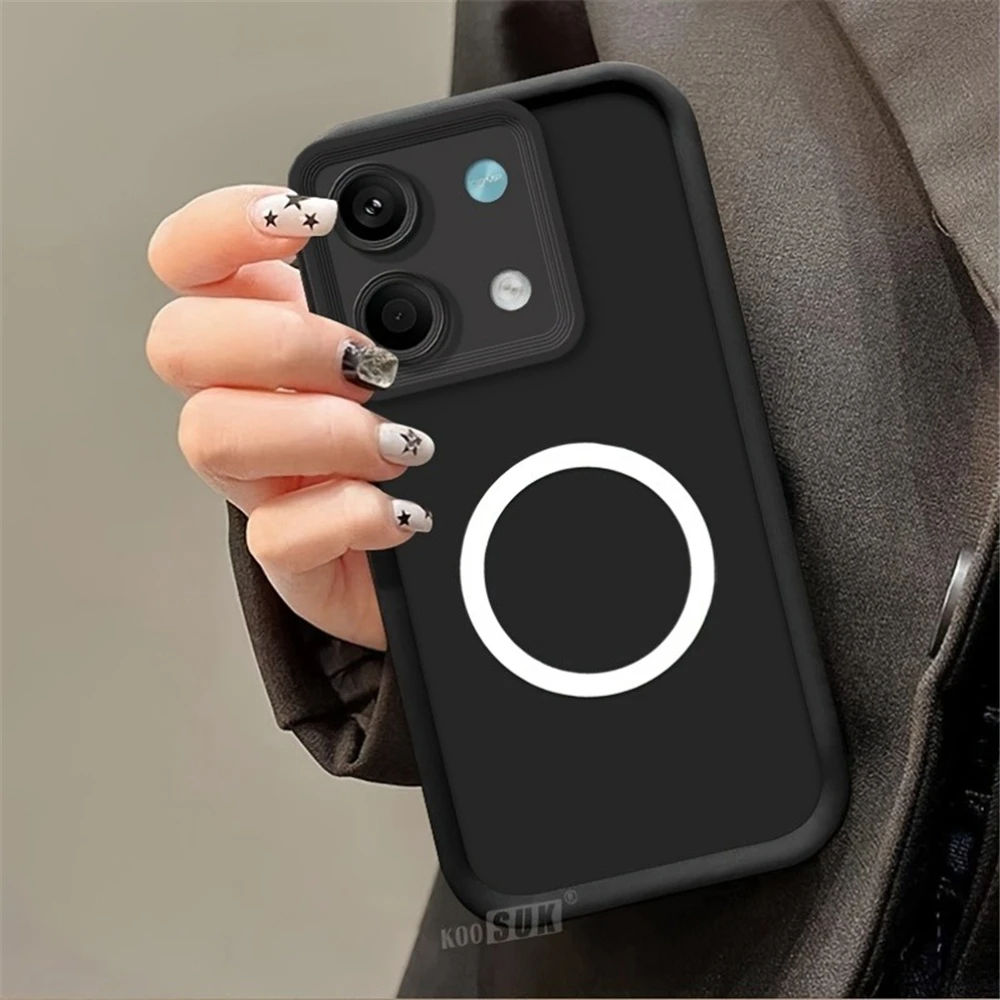 Magnetic Ring Holder Soft Silicone Phone Case in Iron Sheet Design