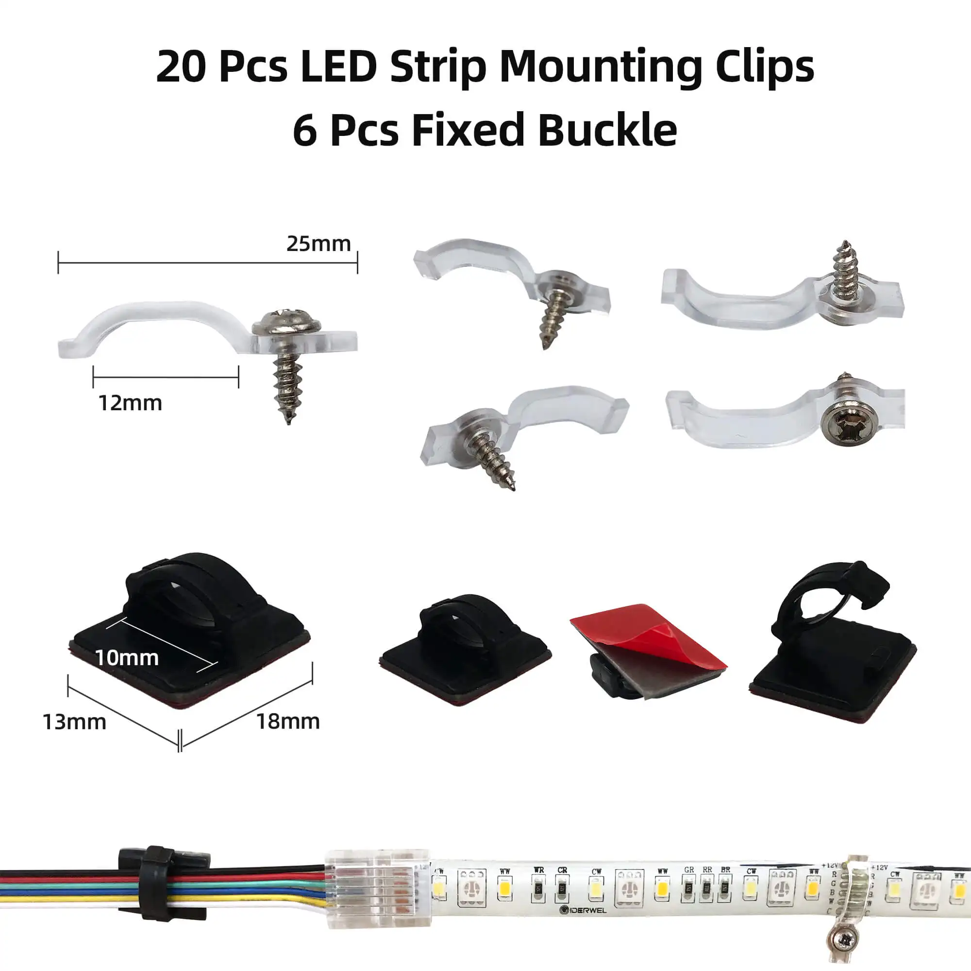 SeKi RGBW CCT 6-Pin 12mm Clip Verbinder SeKi RGBW+CCT LED Verbinder Mit Kabel - 6PIN Clip-Verbinder Für 12mm LED Streifen Led Streifen Rgbw