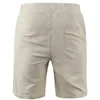 Men's Cotton Linen Short Pants Lightweight Hawaiian Summer Shorts Men Breathable Solid Color Casual Short Trousers 5
