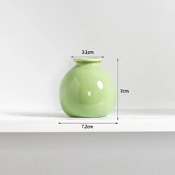 Nordic Ceramics Creative Flower Vase - Mini Decorative Plant Bottle (S5 Green Wide mouth)