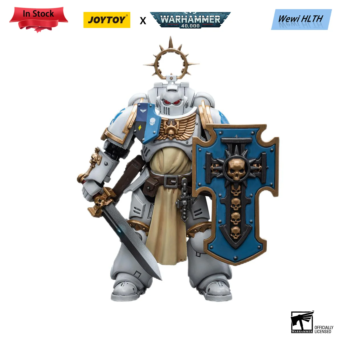 Joytoy Action Figure 1/18 Warhammer 40K White Cons Bladeguard Veterano Anime Modello Militare Regalo Di San Valentino Spedizione Gratuita