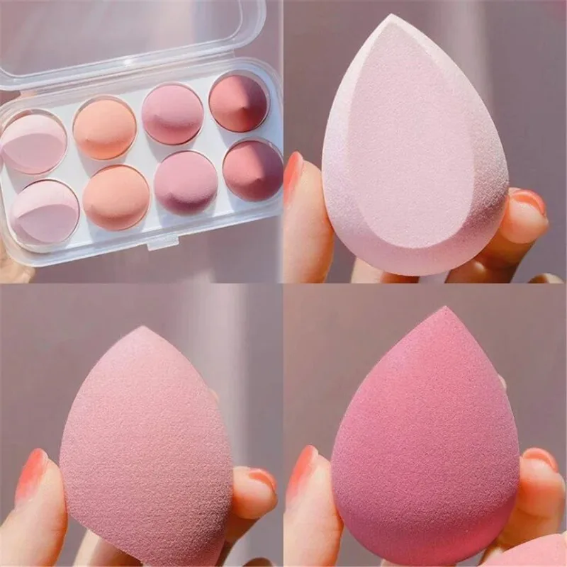 4/8pcs 메이크업 스펀지 블렌더 뷰티 에그 코스메틱 퍼프 소프트 파운데이션 스펀지 파우더 퍼프 여성 메이크업 액세서리 뷰티 도구