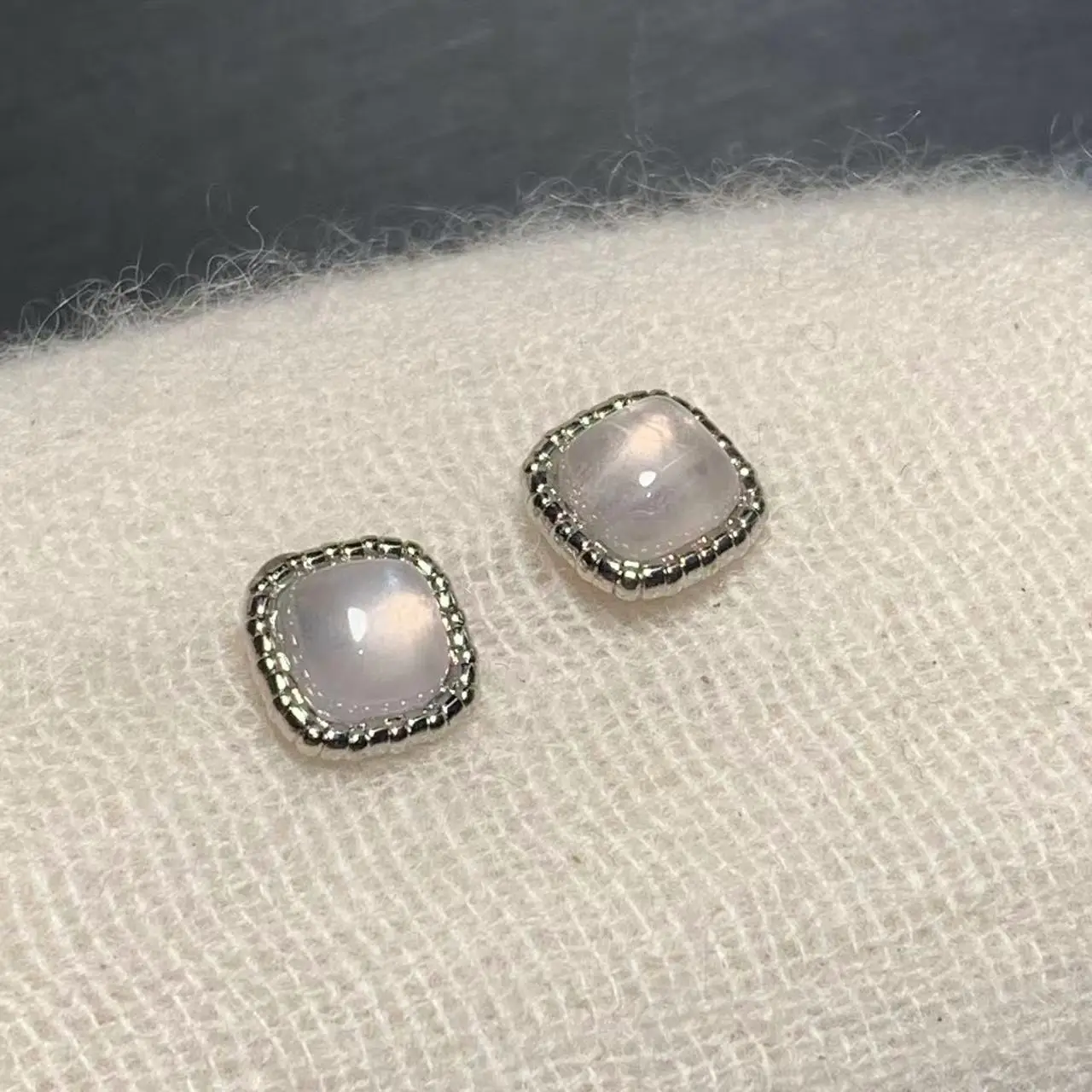 MM Natural Rose Quartz 925 Sterling Silver Stud Earrings For Women Jewelry Gift Simple Peridot Jewelry Green