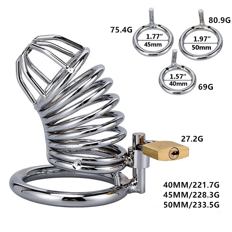 Metal Chastity Lock for Men Snake Cage CB Penis Lock Adult Toy for Abstinence Unisex Key Included Body Binding Restrain