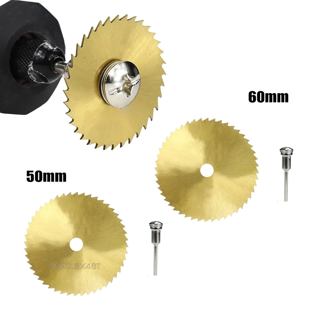 

1set 50mm 60mm High Speed Steel Hss Small Circular Saw Blade Cutting Discs Connecting Rod For Cutting Metal Gypsum Board