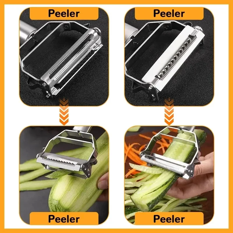 4 in 1 Stainless Steel Multi-function Peeler Slicer Vegetable Fruit Potato  Cucumber Grater Portable Sharp Kitchen Tools - AliExpress