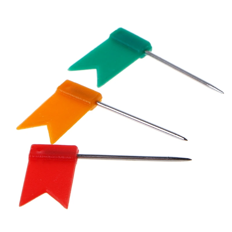 Push Pins 100 Pieces Mixed Color Flag Push Pins Nail Thumb Tack Map Drawing Pin Stationery