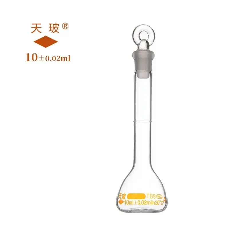 TIANBO 체적 플라스크, 투명, A 레벨, 붕규산염 유리