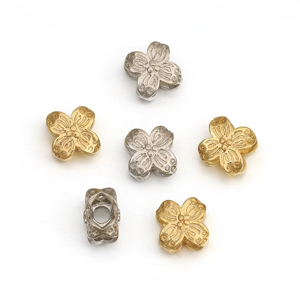 Cordial Design 6*6MM 100Pcs Jewelry Accessories/Jewelry Findings & Components/DIY Hand Made/Flower Shape/Genuine Gold Plating - cordial