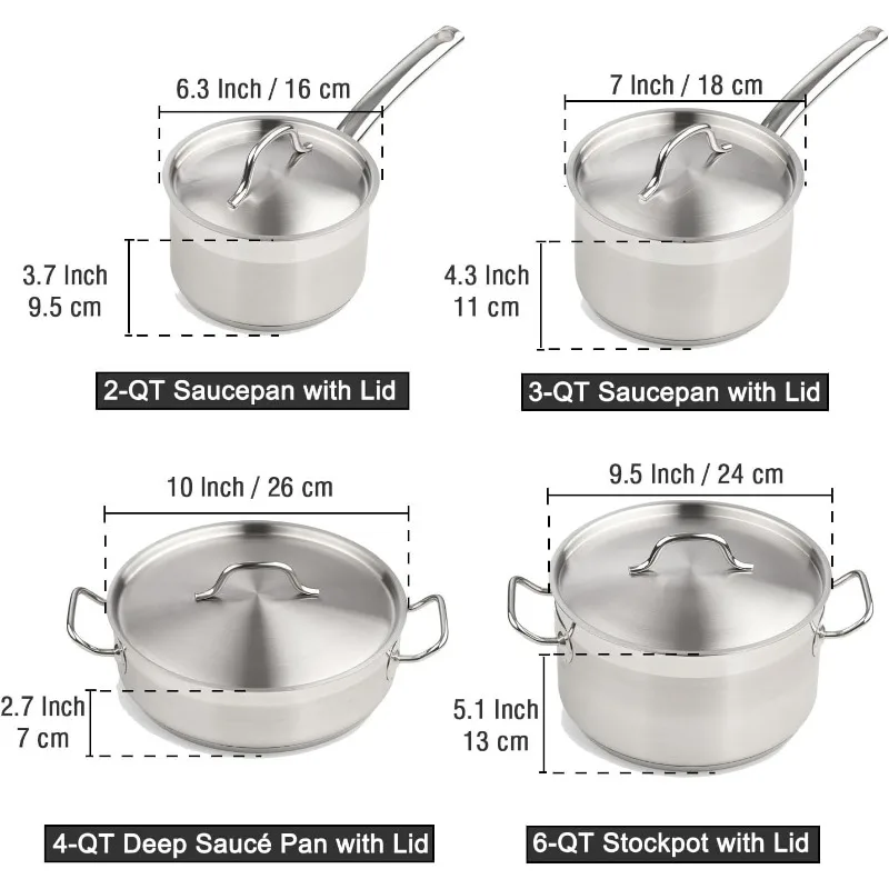 Cooks Standard 6-Quart Stainless Steel Stockpot with Lid