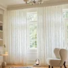 Customized New Chinese Plant Embroidery Flocking White Window Screen Curtains for Living Room Living Room French Window Balcony 3