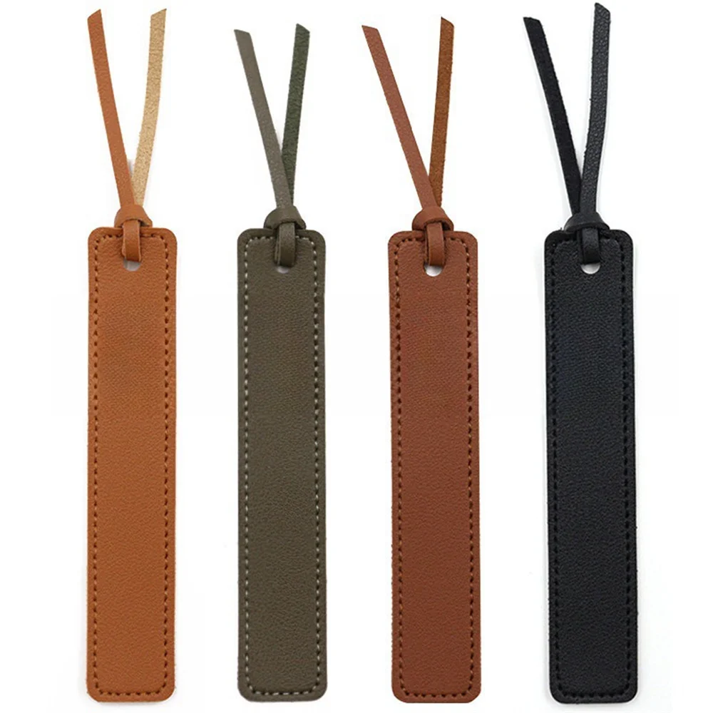 Fashion Solid Color Leather Book Mark Tag Read Marks Reader Pager Bookmark Holder Office Stationery Supply Teacher Gift
