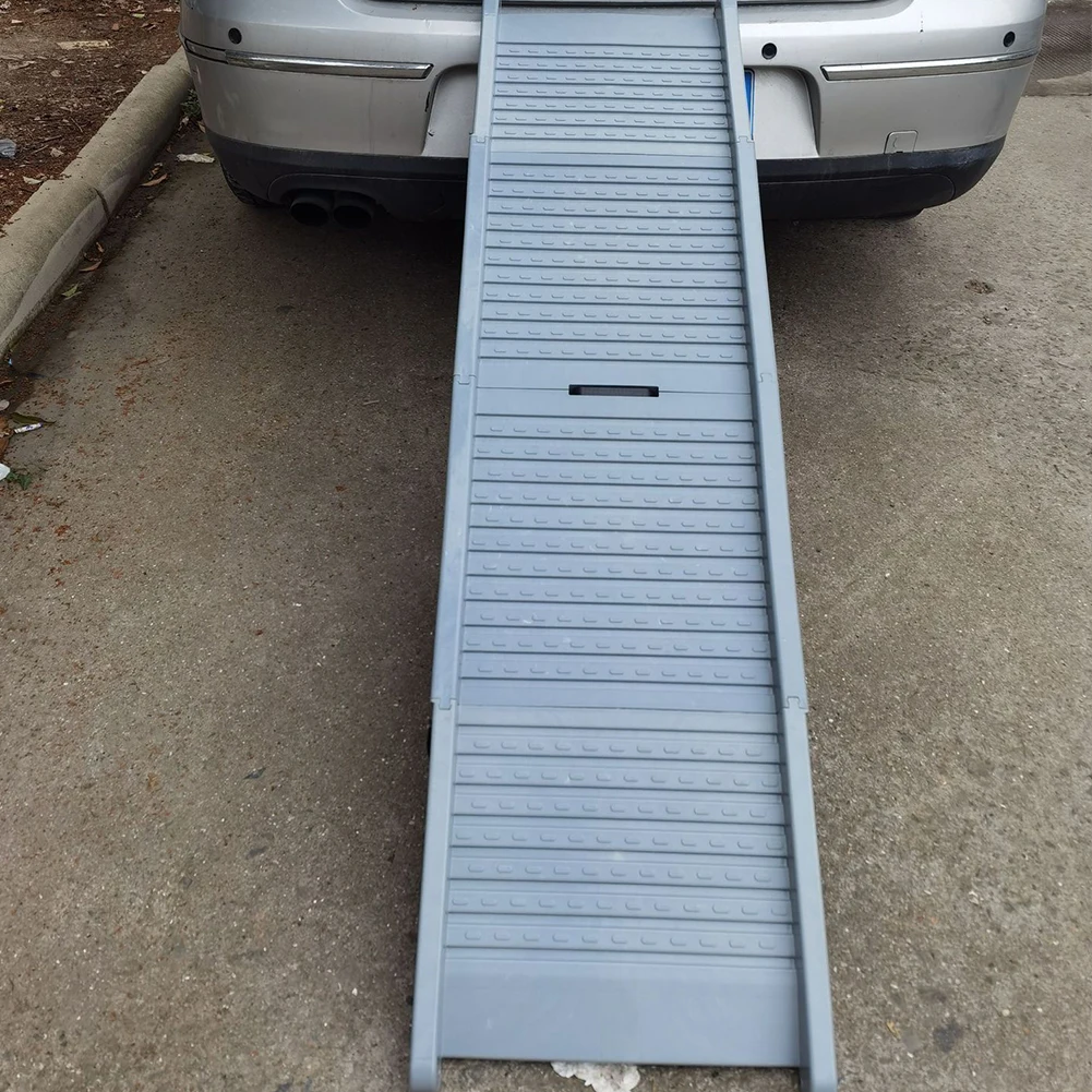 Foldable Dogs Car Steps Folding Portable Pet Stair Ramp 59x15.8 Inch Extra Wide SUV & Truck Long Ramp for Medium & Large Dogs