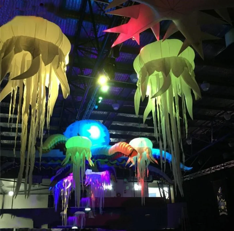 

Sayok Giant Inflatable Hanging Jellyfish Decorations Color Changing LED Jellyfish Balloon for Party Event Bar Ceiling Decor