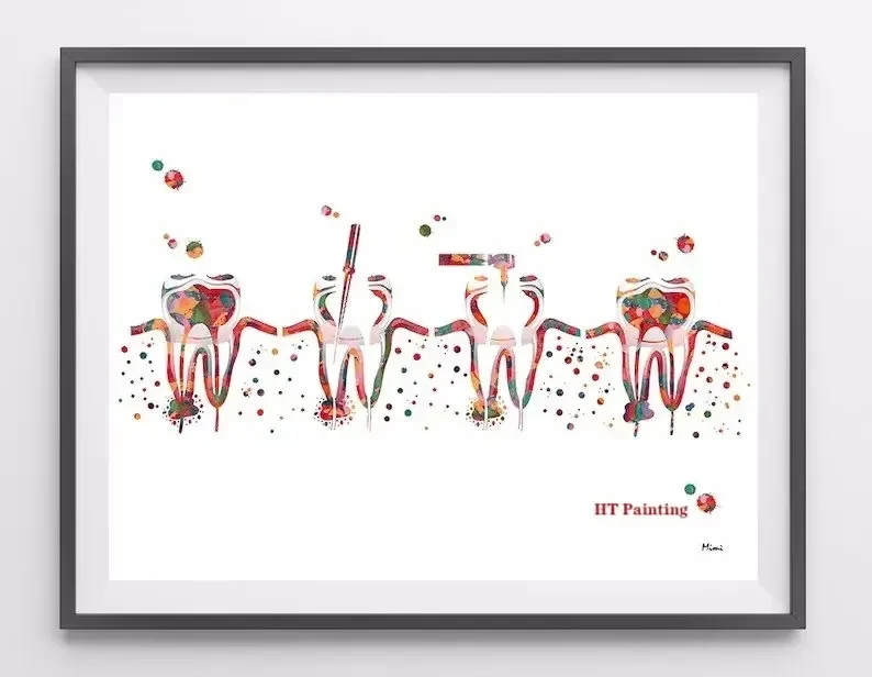 Modern Dental Art - Tooth Implant Anatomy Canvas Poster
