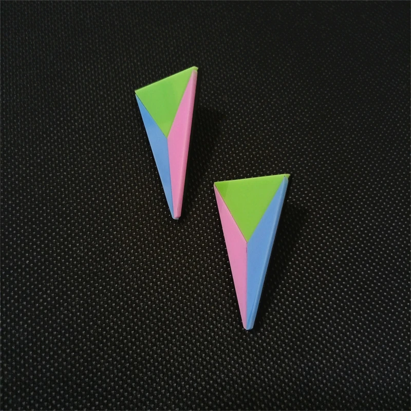 KUGUYS Geometrische mehrfarbige Ohrringe für Damen, klassische Acryl-Spleißplatte, Modeschmuck-Accessoires – Detail 6