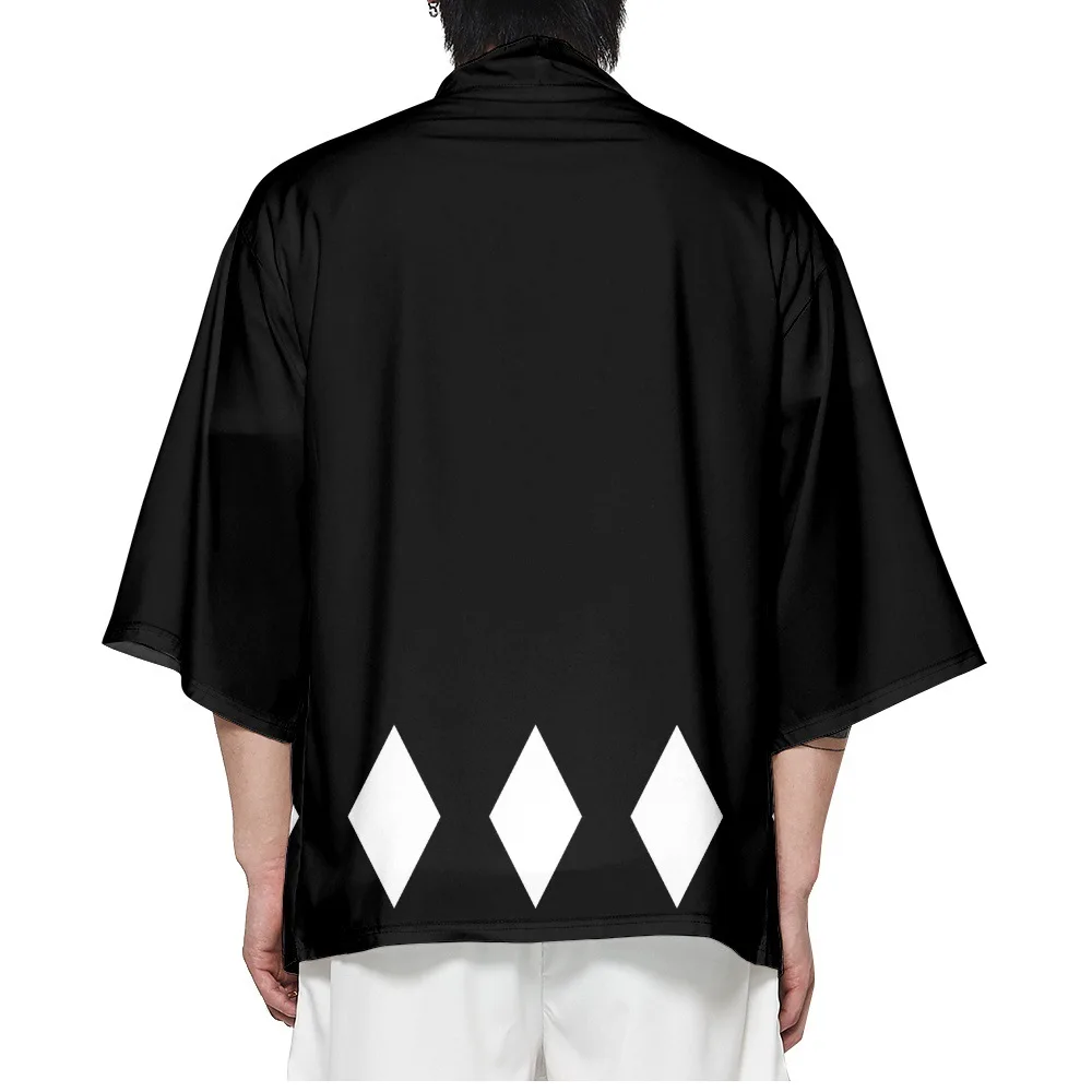 New Design Samurai Traditional Black Kimono Japanese Women Men Beach Cardigan Yukata Fashion Cosplay Haori Shirts Top