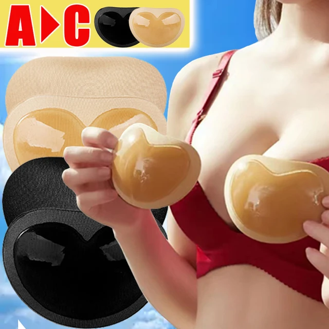 1/2pairs Silicone Bra Inserts Breast Pads Sticky Push-up Women Bra Cup  Thicker Nipple Cover Patch Bikini Inserts for Swimsuit - AliExpress