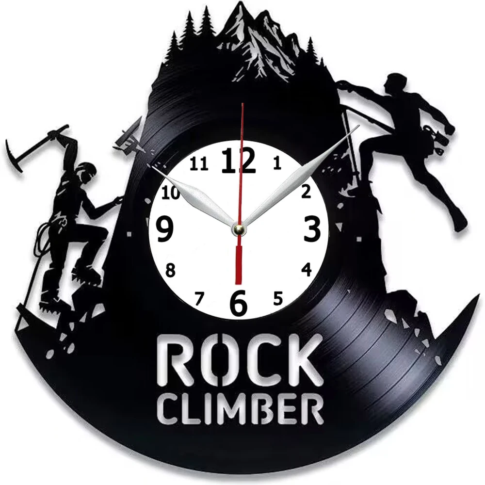Climbing Vinyl Wall Clock Mountain Clock Climbing Gift for Man Climbing