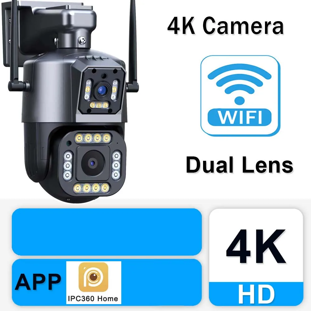 16MP 8K Wifi IP Camera, 20X Zoom AI Auto Tracking, Outdoor Wireless Security Camera, 4K Four Lens Dual Screen, 360° PTZ Camera, Smart Home CCTV, Wifi Surveillance Cameras 13
