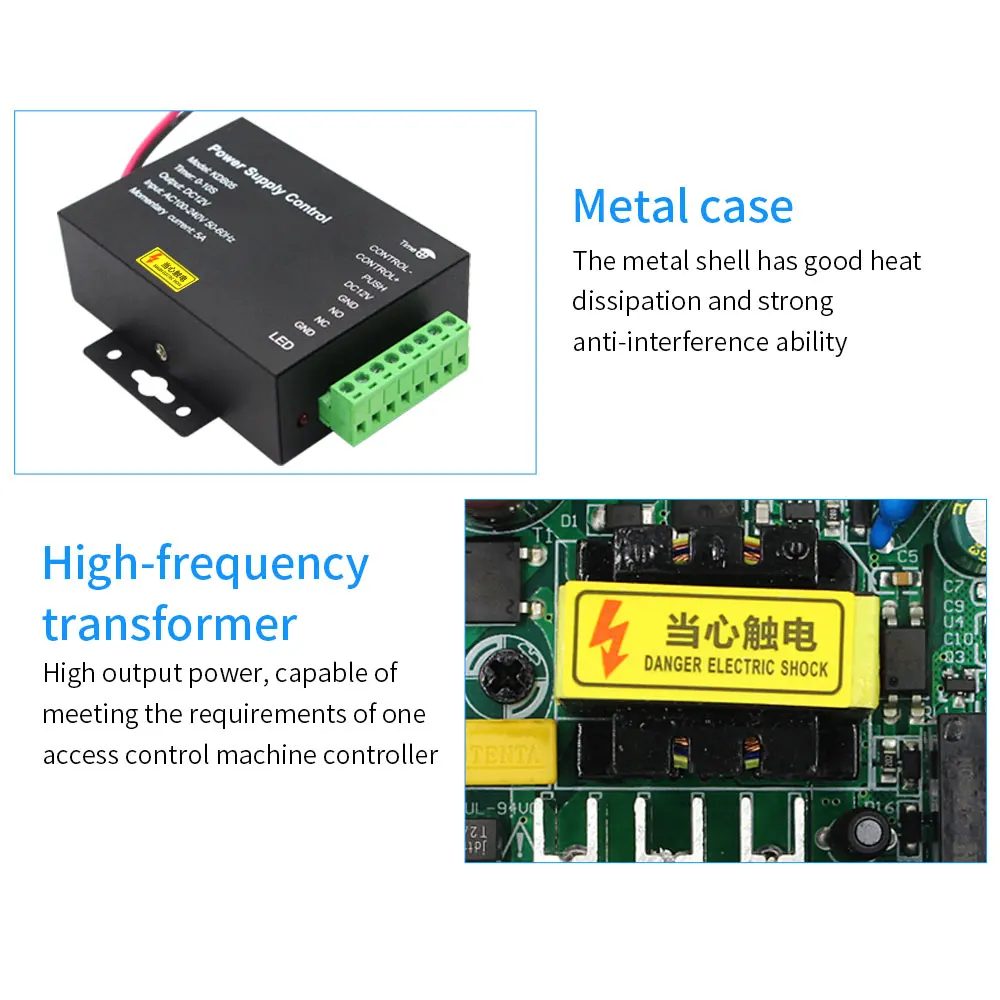 DC 12V Door Access Control system Switch Power Supply 3A 5A AC 110~240V for RFID Fingerprint Access Control Machine Device access control power supply