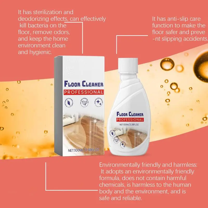 Floor Cleaning Solution Multi-Surface Cleaner 100ml Household Supplies Floor Polisher Liquid All Purpose Cleaner Hardwood