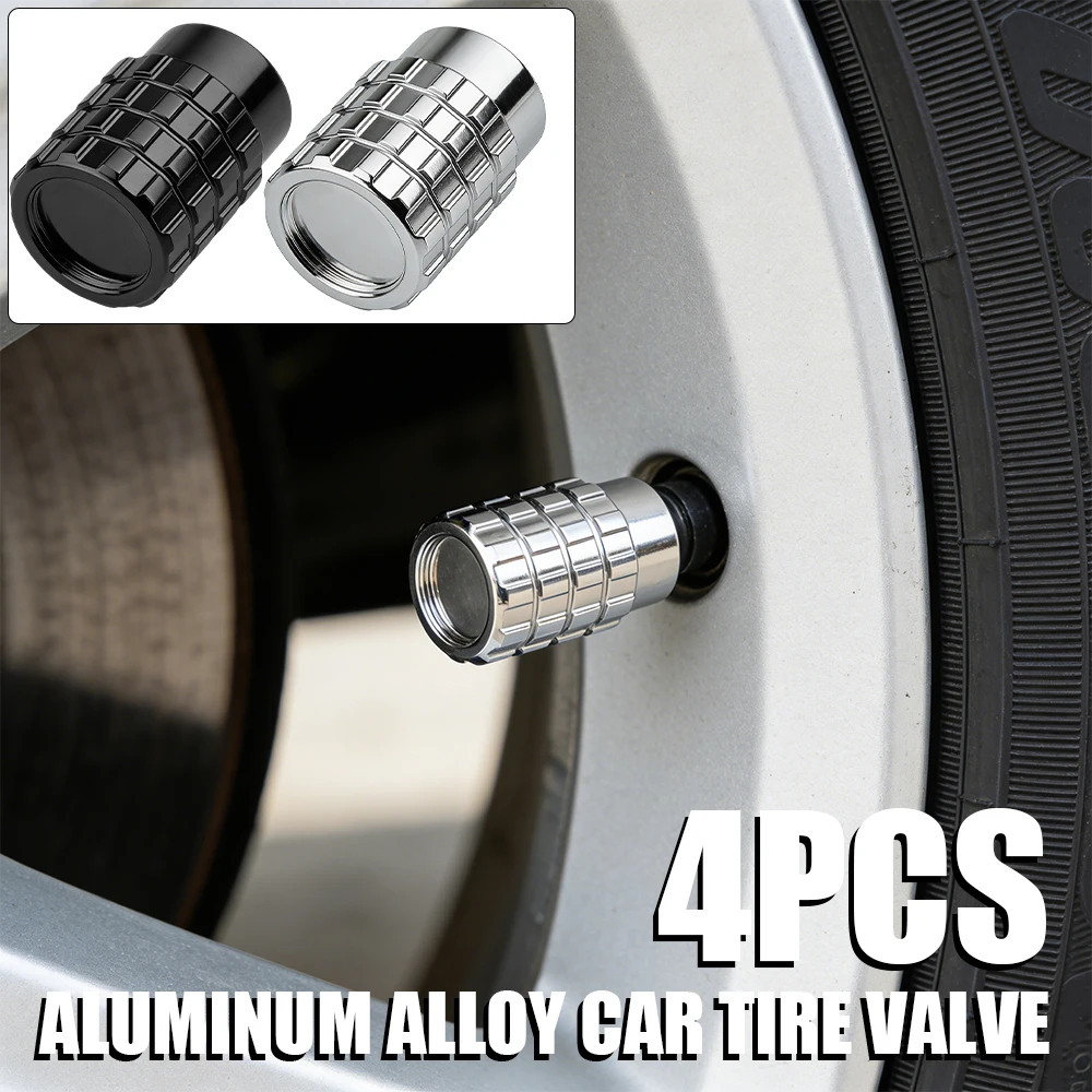4Pcs Metallic Car Tire Valve Covers - Premium Quality Wheel Air Stem Caps