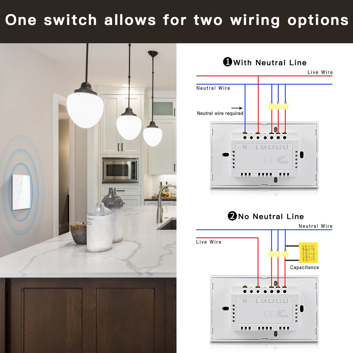 Homekit Switch Wifi interruptor For Apple APP smart Home Control Lamp Switches AC 220V 230V 110V US / EU smartthings No Neutral