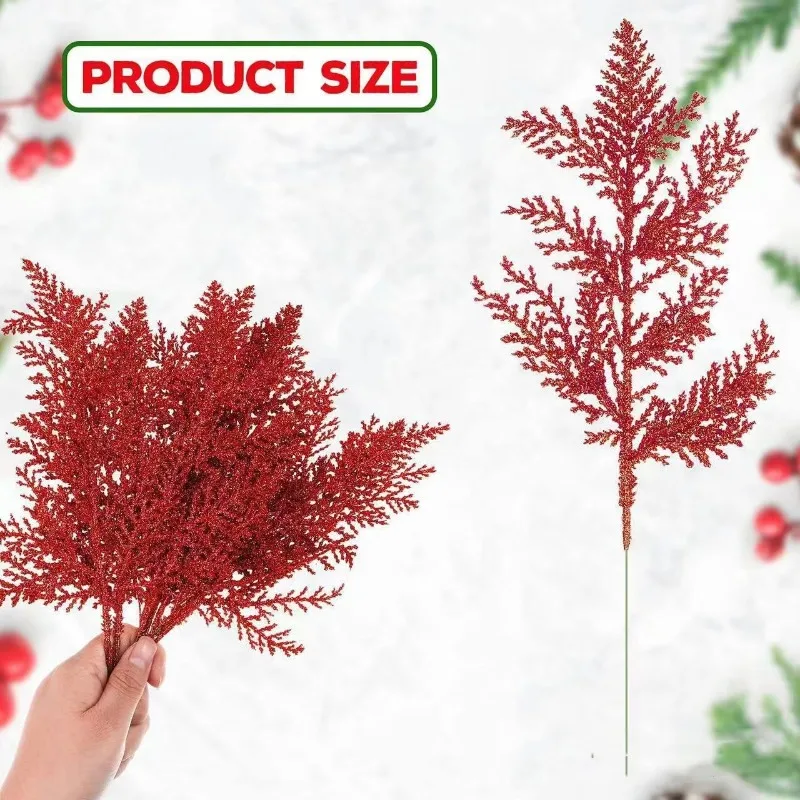 10Pcs Glitter Christmas Decoration Artificial Berrys Xmas Tree Hanging Home Flower Bouquets Decor DIY Wreath Gift Accessories