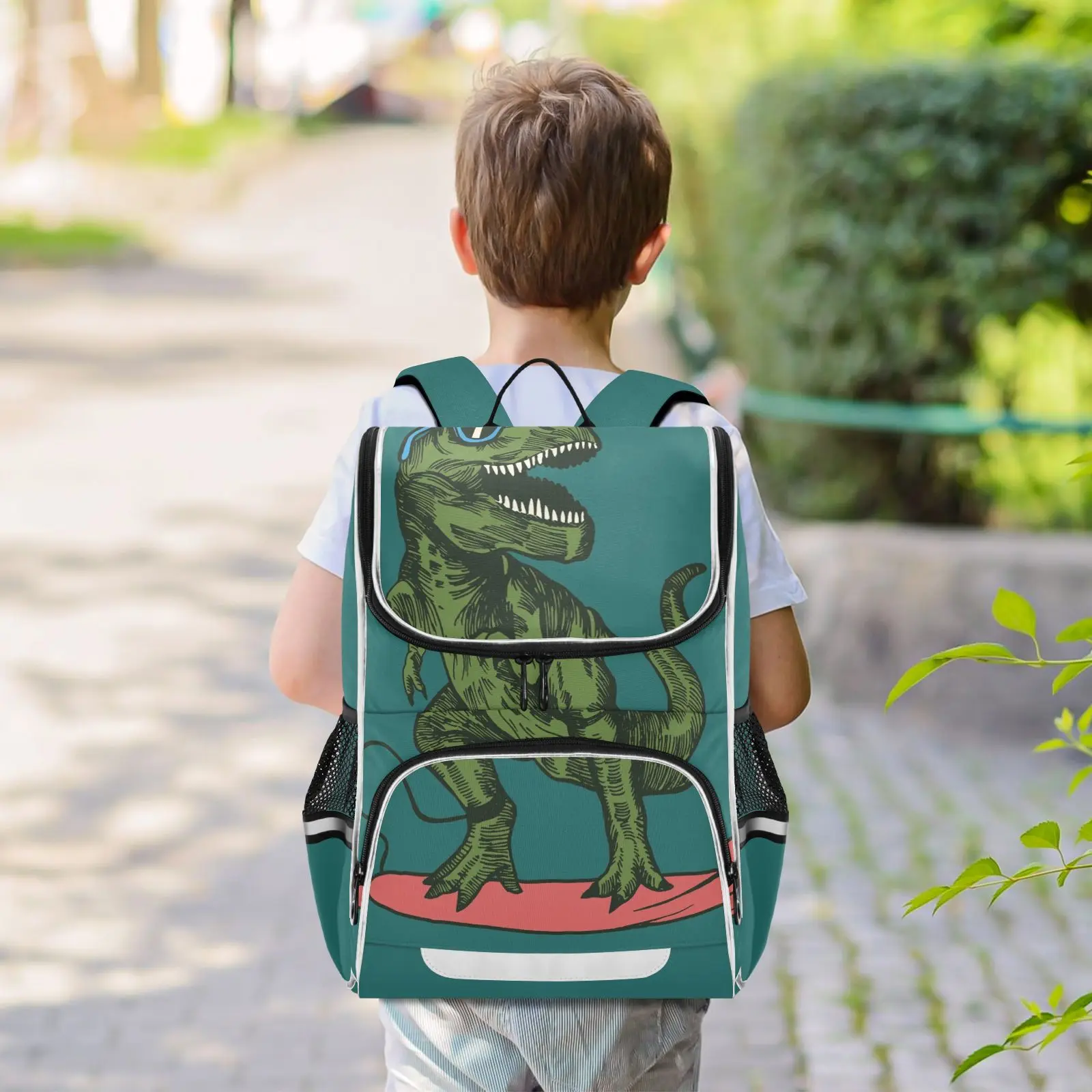 New Schoolbag Children Backpack Boys Girls Primary Rainbow Cartoon Dinosaur Design Book Bag Multi Pockets Japanese Backpacks 6