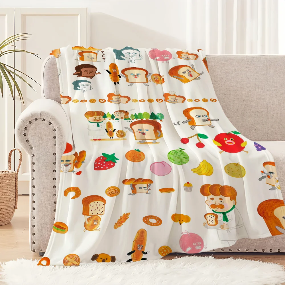 Cartoon Bread Thief Cute Blanket Plush Nap Sofa rug for Living Room Warm Office Bedroom Birthday Home Travel Kid Gifts 2