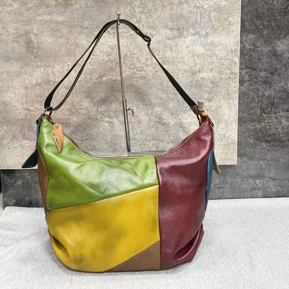 🌈 Stylish Vintage Leather patchwork purse | eBay
