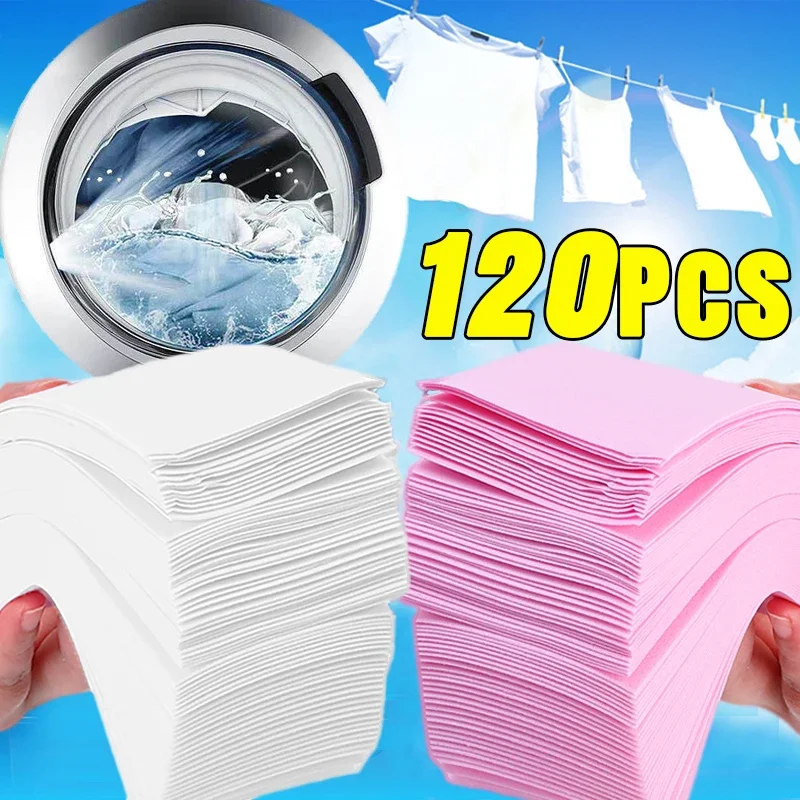 120/10Pcs Laundry Tablets Strong Decontamination Washing Laundry Detergent Underwear Clothes Cleaning Sheet For Washing Machine