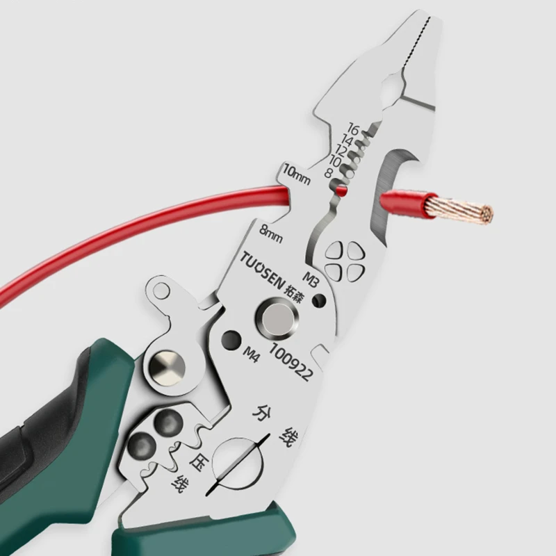1pc wire stripper, elbow wire stripper multifunctional electrician special crimping pliers branching pliers hand tools 5