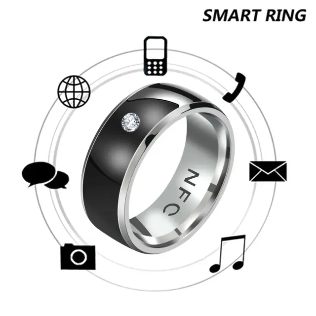 NFC Smart Finger Ring Fashion Rhinestone Rings Intelligent Wear Connect Android Phone Equipment Waterproof Rings