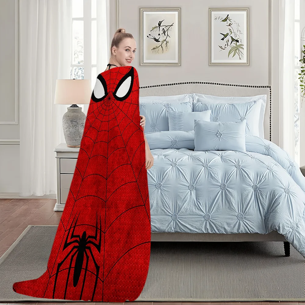 Fashion Cartoon S-Spider-Man Cool Blanket Plush Nap Sofa rug for Living Room Warm Office Bedroom Birthday Home Travel Kid Gifts 5
